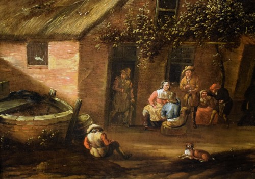 Antiquités - In the courtyard of the tavern - workshop of David Teniers II (1610-1690)